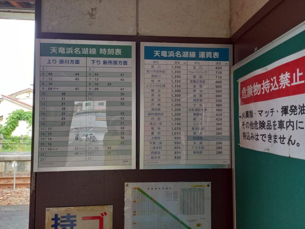 知波田駅時刻表2023年11月現在
