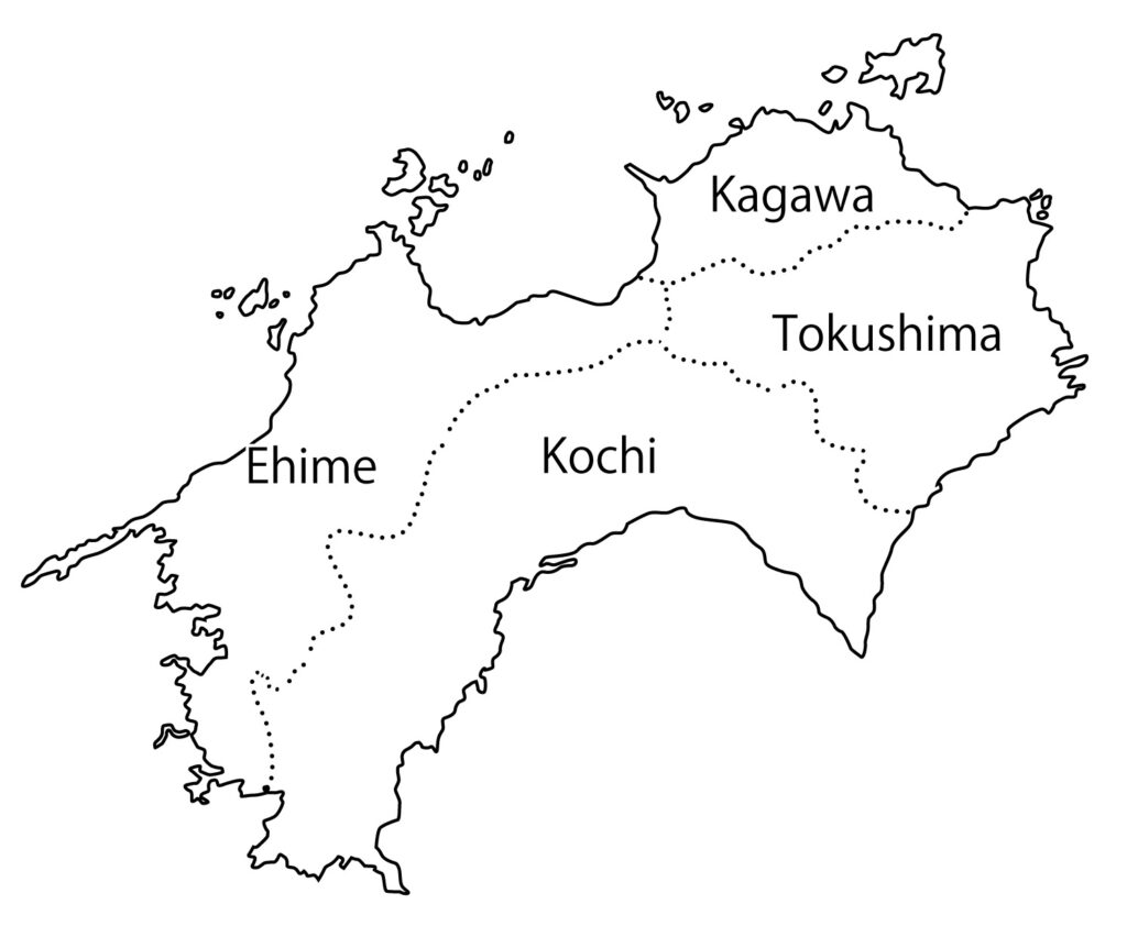 四国の地図