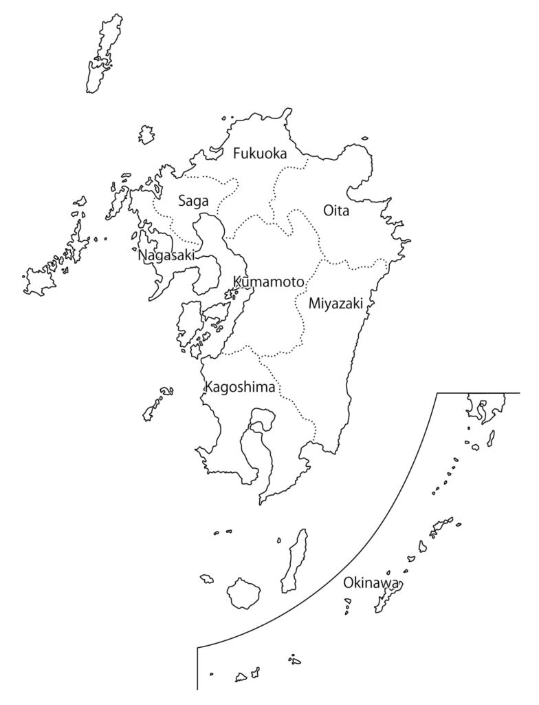 九州地方の地図