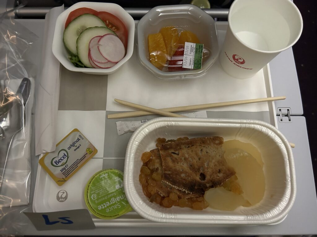 JAL 機内食　減塩ミール　パリー羽田