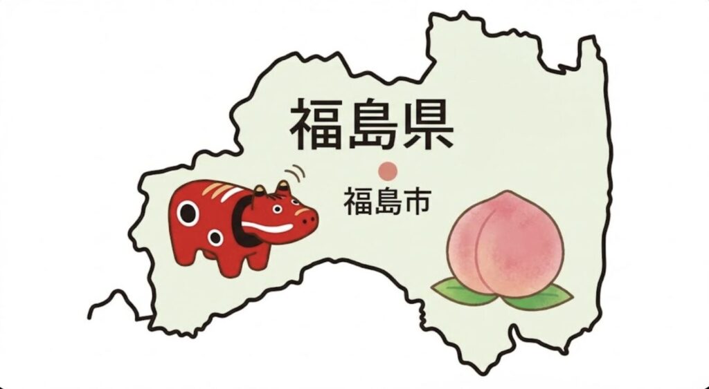 福島県のイラスト地図