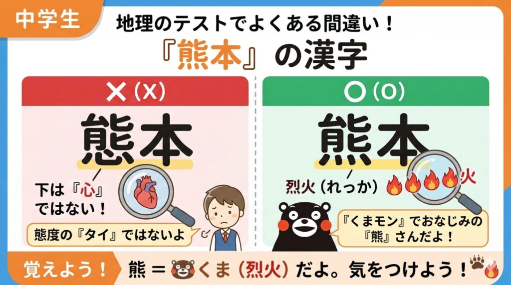 熊本の漢字の覚え方 熊と態の違い 図解