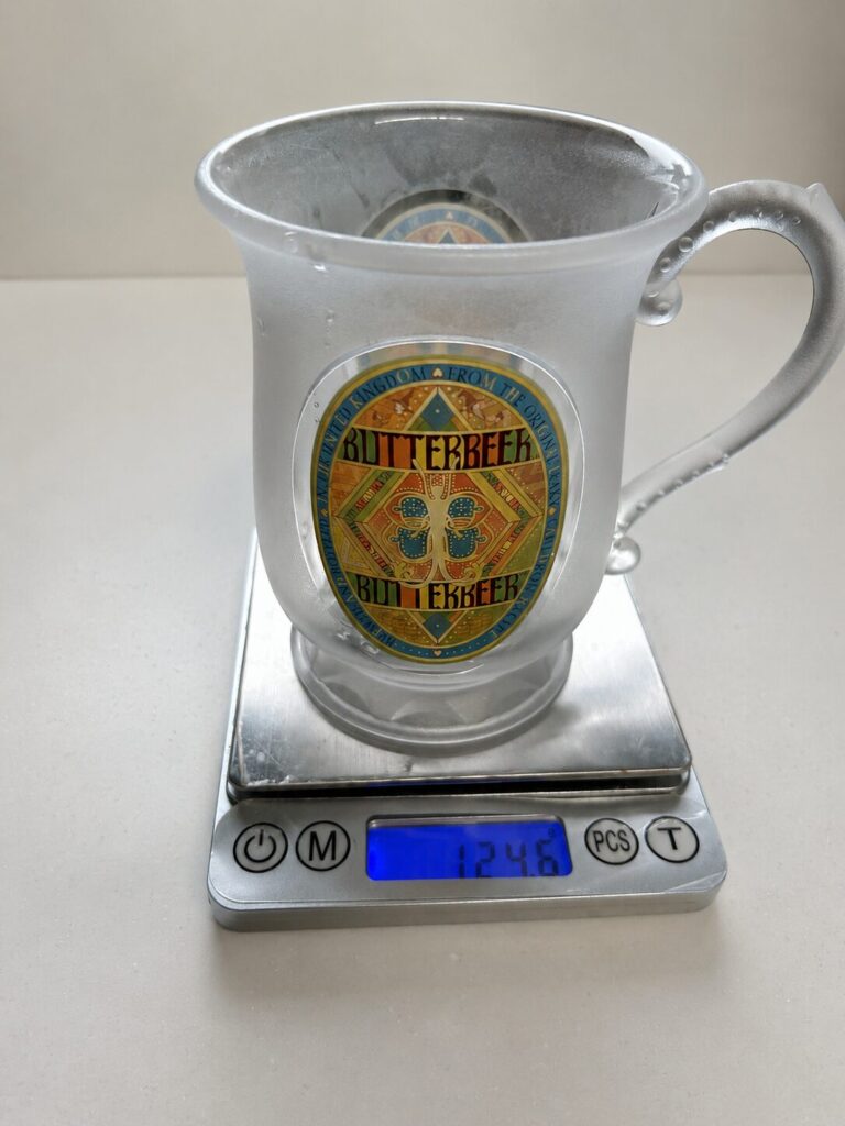 ハリーポッタースタジオ東京バタービールの空コップ重量